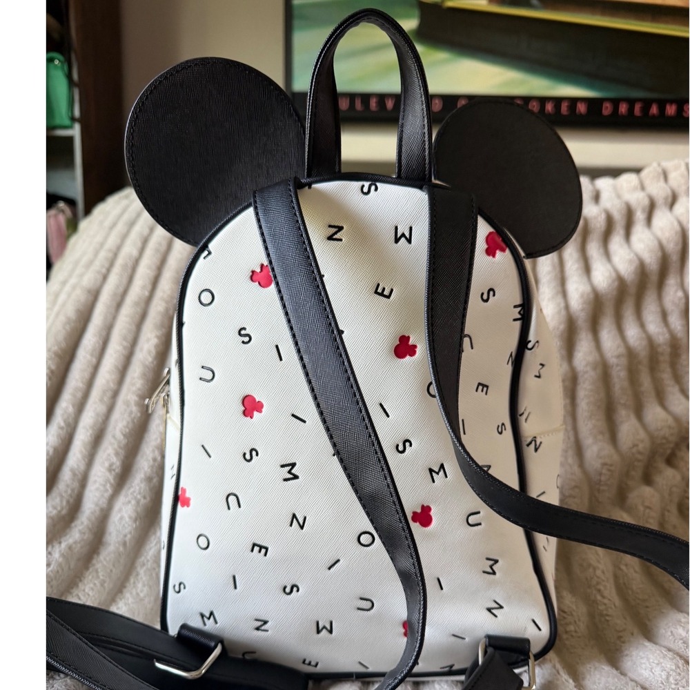 Rare Loungefly Disney Minnie Mouse Scattered Letters Mini Backpack BoxLunch HTF - Picture 2 of 10